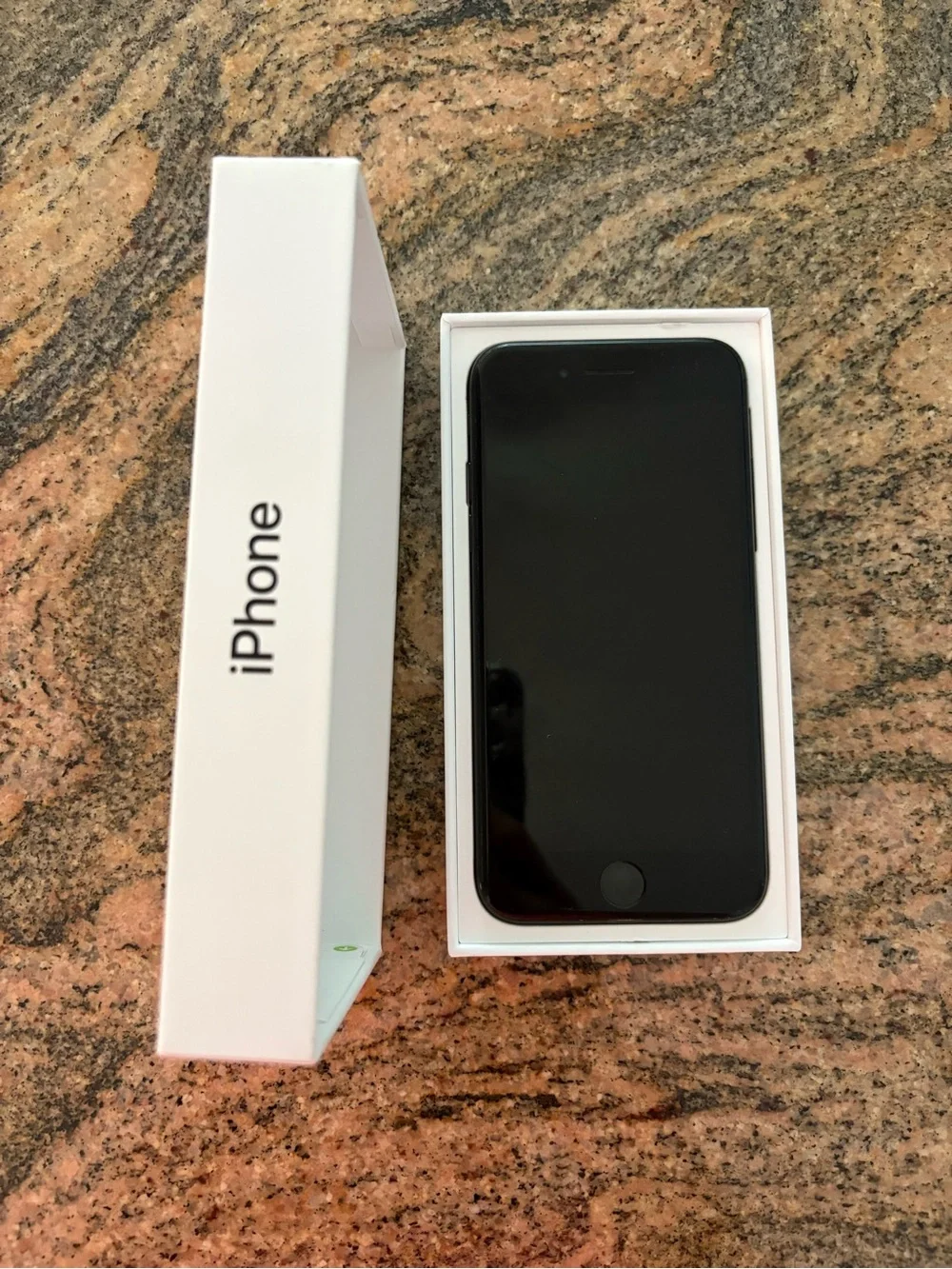 Apple iPhone Black Front with Colorful Hello Screen